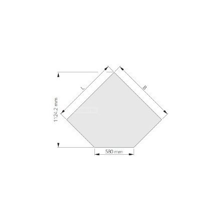 Kandalló alátét üveglap levágott éllel - 45°